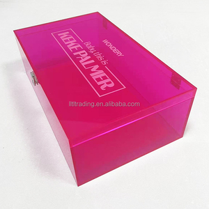 Venta al por mayor paquete de impresión tapa con bisagra abatible personalizar San Valentín lujo acrílico bebé azul neón Rosa Cajas de Regalo para regalo - Product Image 5