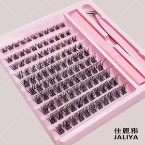 <span class=keywords><strong>Faux</strong></span> Cils Synthétiques à Greffer Segmentés – Fins, Croisés, Épais, Imperméables & Confortables avec Bande en Coton Noir - Product Image 2