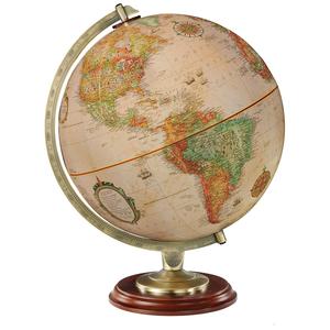 Globo Terráqueo de Diseño Antiguo de Fabricación OEM para Aulas, Bibliotecas y Oficinas, con Soporte de Aluminio y Base de Madera - Product Image 4