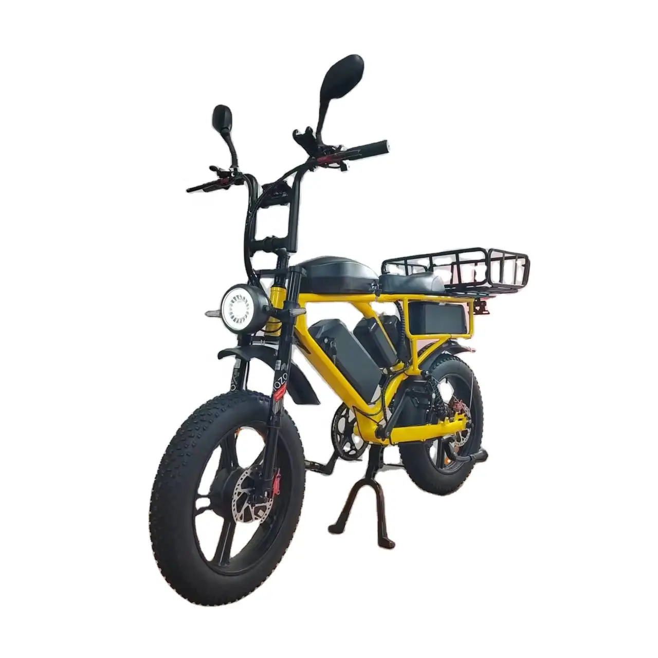 Электрический грузовой велосипед с двойным двигателем, 52 В, 2000 Вт, 66 А/ч, гидравлический тормоз с сильной подвеской, противосколочный Электрический велосипед