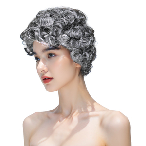 Venta al por mayor plata blanco <span class=keywords><strong>Kakashi</strong></span> corto Afro rizado sedoso peluca resistente al calor para fiesta de baile <span class=keywords><strong>Cosplay</strong></span> alta calidad precio barato - Product Image 2