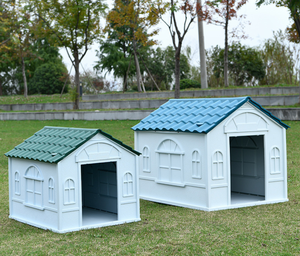 บ้านสุนัขแบบถอดประกอบได้ บ้านสุนัขพลาสติกกันฝนสำหรับกลางแจ้ง บ้านสุนัขขนาดกลางและขนาดใหญ่แบบอุ่น - Product Image 1