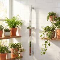 Barre de douche coulissante réglable au design moderne finition chromée, longueur 660 mm, tube de 25 mm, épaisseur 0,8 mm, rail de douche en acier inoxydable à montage mural