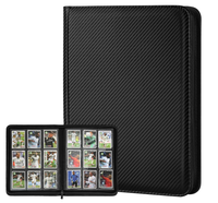 Couverture zippée de 9 pages de poche extra larges pour ranger en toute sécurité les cartes épaisses et graduées, classeur de cartes idéal pour les collections de valeur