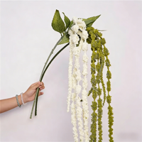 Groothandel 125cm zijden kunstmatige amarant schuimgroen hangend blad 6 takken voor Thanksgiving bloemstuk