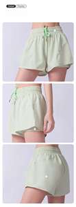 Quick Dry Gym Fitness Sports Active Wear Entrenamiento Yoga Pantalones cortos para correr 2 bolsillos Pantalones cortos para mujer - Product Image 3