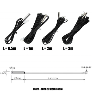 Tùy chỉnh thăm dò chiều dài 4*20mm không thấm nước ntc10k <span class=keywords><strong>ntc100k</strong></span> <span class=keywords><strong>thermistor</strong></span> b3435 3950 cảm biến nhiệt độ - Product Image 6