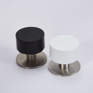 Butoirs de porte courts en caoutchouc épais noirs et blancs en acier inoxydable SUS304 45 x 40 mm - Product Image 4