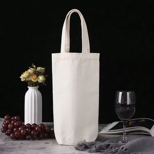 Custom Logo Wholesale Blank Canvas Wine Bottle Tote <b>Bag</b> <b>Reusable</b> Travel Holiday Part Wedding Long Handle Cotton Carrier Wine <b>Bag</b> - Product Image 4