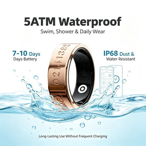 Anneau intelligent étanche IP68 personnalisé, compatible Android et iOS, moniteur de sommeil et d'activité, tracker de santé avec étui de charge magnétique Roma - Product Image 4