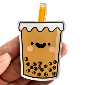 Impresión clara Venta caliente Cutie Animal Acrílico Epoxi Imán Esmalte Madera Imán para nevera - Product Image 1