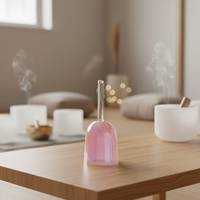 Bol chantant en cristal de quartz rose Aurora avec poignée, instrument de guérison sonore pour la méditation sonore