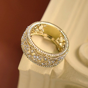Anello Vintage Traforato, Imitazione Italiana con Motivo Intagliato Testurizzato - Product Image 4