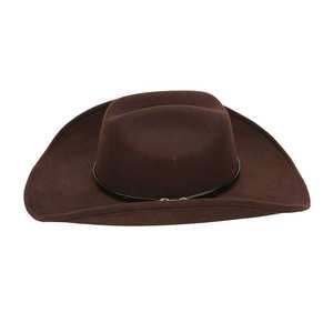 Изготовленная на заказ дешевая ковбойская шляпа коричневого цвета в западном стиле из искусственной шерсти с шляпой из искусственной кожи - Product Image 5