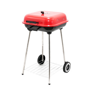 Portable Outdoor Charcoal BBQ Grill 18 Inch Hamburger Grill With Wheels And Storage Rack For Backyard Camping - Product Image 3
