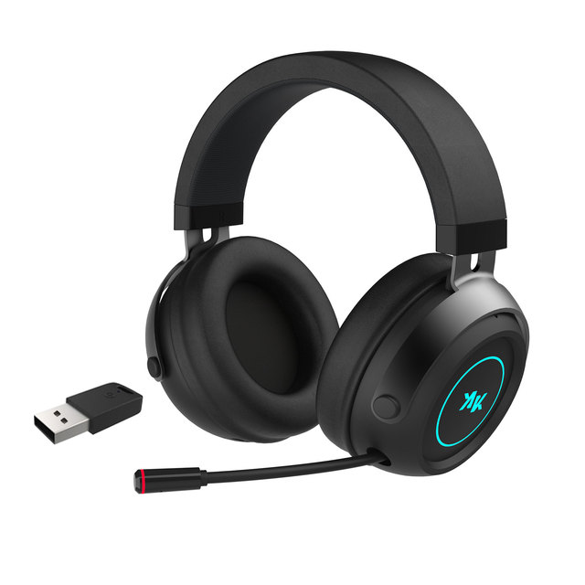 Wireless Bluetooth Gaming Headset Over Ear Noise Cancelling Detachable Mic Dual Mode Low Latency RGB Headphones for PC Console