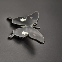 Épinglette en métal de haute qualité, émail dur, nickelé noir, motif papillon, en alliage de zinc, souvenir pour carnaval, festival, mariage, anniversaire