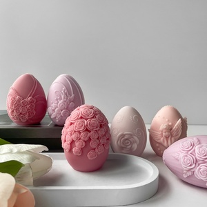 Handmade DIY Chocolate Baking Mold Easter Decoration Egg Flower Rose Candle Handmade Soap <b>Silicone</b> Molds - Product Image 1