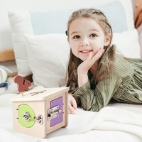 Boîte d'activités Montessori en métal et bois avec tri de formes et loquet pour la maison, pour les tout-petits de 2 à 4 ans, développement de la motricité fine
