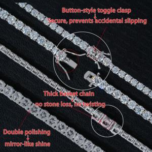 IGI Certifié 2mm Lab Grown Diamant Bijoux <span class=keywords><strong>Tennis</strong></span> Collier Bracelet 925 Argent CVD VVS <span class=keywords><strong>Tennis</strong></span> Chaîne - Product Image 3