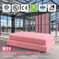 USA UL723 Standard Glasfaser-Matte R19 Klasse A1 Feuerbeständig 5,5'' Rosa Glaswolle Wärmedämmung für Metallrahmengebäude
