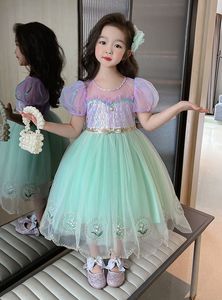 Costumi da film per ragazze Elsa sirena bianca come la neve abito da principessa per bambini vestito di compleanno scena di gelsomino costumi di Halloween - Product Image 3