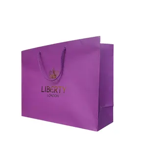 Individuelles Logo matte luxuriöse Papiertüten mit Bandgriff freies Design für Kleidungsverpackung und Geschenk-Einkaufstasche