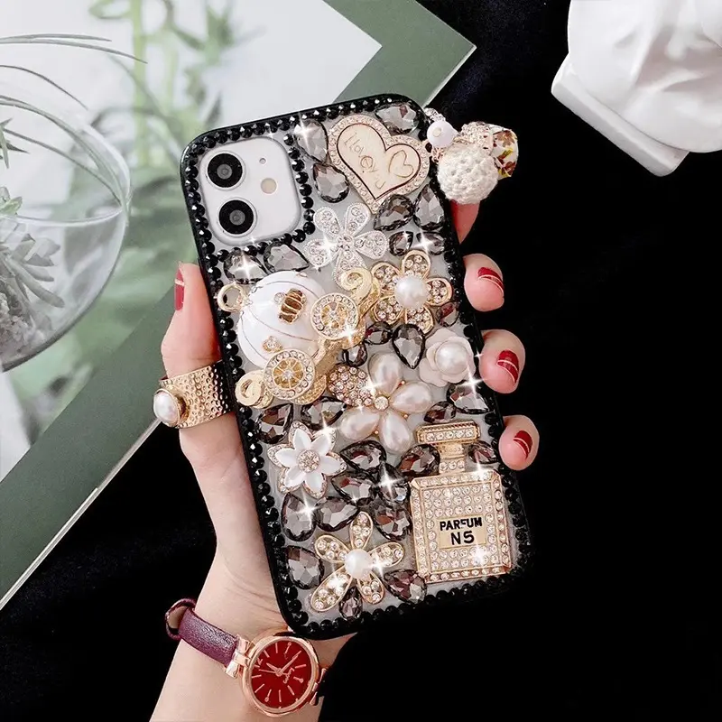Luxury Crystal Bling Diamond Gem Rhinestone Phone Cover Case For iPhone 11 12 Pro max X XS MAX XR Bling Diamond Phone Cover