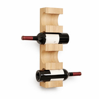 Ventes chaudes - Porte-bouteilles mural en bois massif, porte-bouteilles rustique en bois dur, porte-verres, organisateur de bouteilles de vin