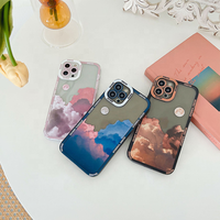 Coque de téléphone antichoc en TPU avec motif soleil levant, montagne enneigée et coucher de soleil pour iPhone 16 15 14 Plus 13 12 11 Pro Max Xs Xr