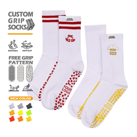 Chaussettes de yoga professionnelles mi-mollet pour femmes, antidérapantes, pour le printemps, la danse, le Pilates, chaussettes de yoga à adhérence personnalisée