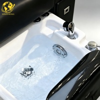 Nouvelle arrivée : fauteuil de pédicure électrique de luxe avec massage par pétrissage, table de manucure escamotable et éclairage LED pour soins des pieds et des mains