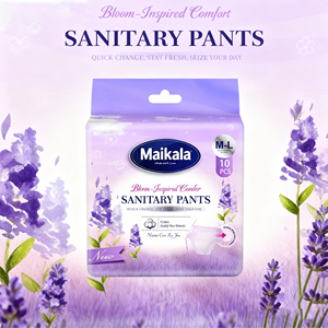 Pantalones Sanitarios Maikala M-L, 10 Unidades, Algodón con Laterales Fruncidos, Comodidad Inspirada en el Estilo Bloom - Product Image 1