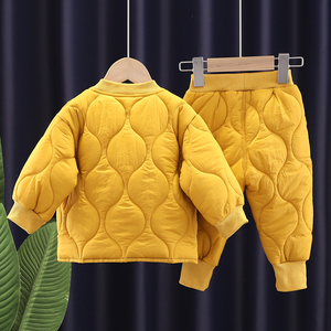 Bộ đồ thu đông bé trai dày dặn ấm áp chất liệu <span class=keywords><strong>cotton</strong></span> hai mảnh bán buôn quần áo trẻ em - Product Image 2
