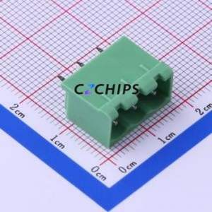 KF2EDGVC-5.0-3P Plug-in Terminal Block Through hole,P=5mm Connector Board-to-Board / Socket - Closed 1x3P 5mm Green - Product Image 1