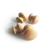 Mini boutons ronds en bois personnalisés, champignon en bois naturel, armoire, commode, tiroir, poignée de porte et bouton pour meubles