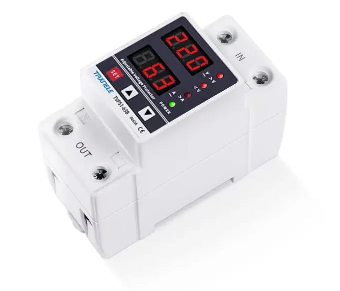 Реле Напряжения Дин с двойным дисплеем, 40 А, 63 А, 230 В