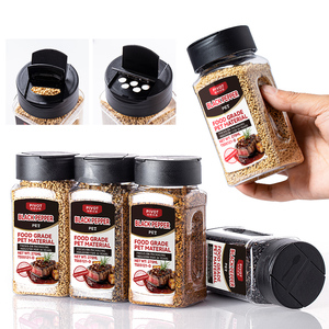 <span class=keywords><strong>275ml</strong></span> 9oz nhà bếp vuông pet chai nhựa gia vị container và gia vị bột Lọ Muối hạt tiêu Shaker chai bao bì - Product Image 2