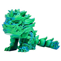 Figurine de lion porte-bonheur imprimée en 3D en PLA, thème animal, décoration du Nouvel An chinois, ornement traditionnel, décoration de bureau
