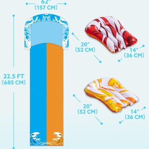 Toboggan aquatique gonflable double avec piscine orange pour enfants, jeux en plein air, matériau PVC, capacité 100-500 kg - Product Image 5