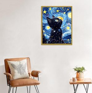 Kit Pittura a Numeri '<span class=keywords><strong>Notte</strong></span> <span class=keywords><strong>Stellata</strong></span>' di Van Gogh - Set Completo per Adulti con Tela e Colori Acrilici - Product Image 4