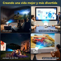 YDH-HY300 Pro Mini projecteur intelligent portable 4K double Wi-Fi 6 pour utilisation en extérieur, Android 11, home cinéma avec prise US, hybride HY300PRO