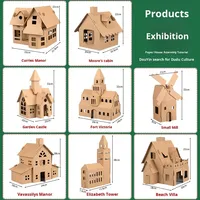 3D Puzzle Wellpappe Handwerk für Kinder Karton montiert Schloss Dinosaurier Kriegsschiff Umwelt freundliche Puzzle Paint able DIY Modell