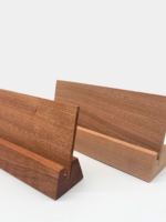 Support de présentation de cartes de visite et de menus en bois écologique poli sur mesure Zhongyi avec base décorative