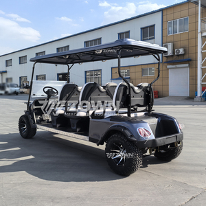 Véhicule utilitaire électrique 4x4 - Voiturette de golf électrique homologuée pour la route pour adultes, grise, 3 rangées, voituresttes de golf chinoises électriques - Product Image 3