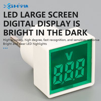 Voltmètre numérique LED 22 mm à tête carrée, tête circulaire, moniteur de tension AC compact pour usage domestique et professionnel, personnalisable