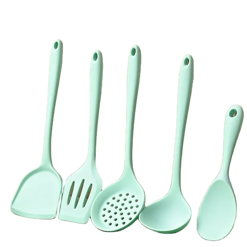 Silicone Turner Slotted Kitchen Gadgets Non-stick Spatula Frying Pan Ladle Cooking Tableware