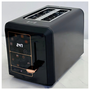 2 Slice Smart Touch Control <strong>Toaster</strong>, <strong>Black</strong> &amp; Rose <strong>Gold</strong> Digital LCD Display <strong>Toaster</strong>, 12 Preset Menu Breakfast Bread Bagel <strong>Toaster</strong> - Product Image 1