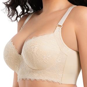 <span class=keywords><strong>Soutien</strong></span>-<span class=keywords><strong>gorge</strong></span> push-up sans couture respirant pour femmes avec armatures, bonnet 3/4, dos en V profond pour les grandes tailles - Product Image 4