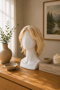 Perruque Marilyn Blonde Dorée Transparente pour <span class=keywords><strong>Cheveux</strong></span> Humains, Base 4x4 Skin Top, Sans Colle, Respirante, <span class=keywords><strong>Cheveux</strong></span> Remy Ondulés pour Volume - Product Image 6
